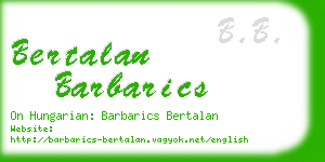 bertalan barbarics business card